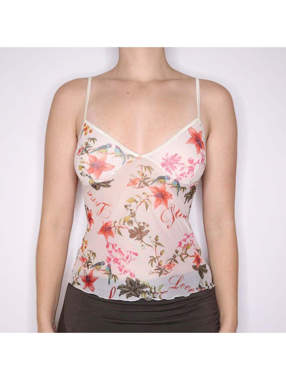 Y2K Italian Brand Orchid Mesh Camisole (M)